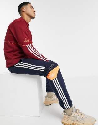 adidas originals outline central logo sweatshirt in navy