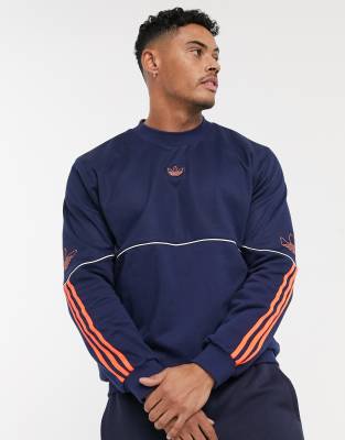 Adidas originals outline central logo sweatshirt in navy new arrivals