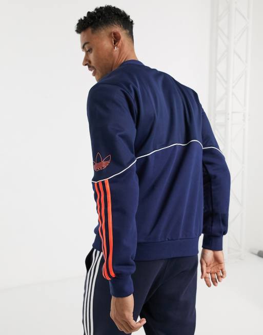 adidas Originals outline central logo sweatshirt in navy