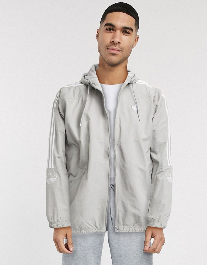 Adidas Originals - outline - giacca antivento grigia-grigio