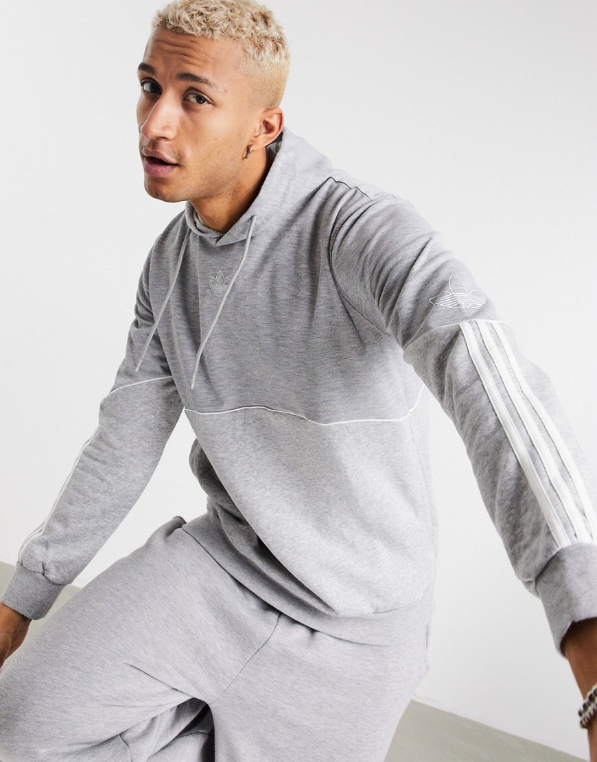 Adidas Originals outline hoodie in grey