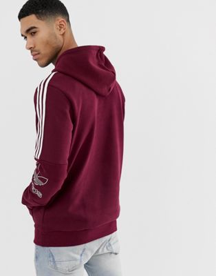 adidas outline hoodie maroon