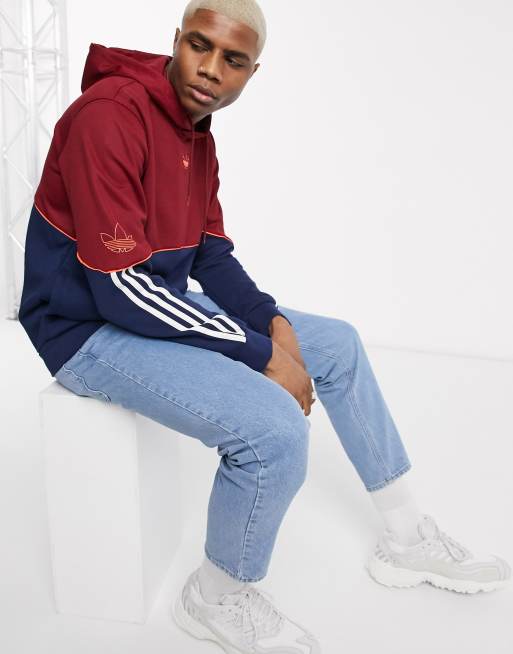 Adidas outline cheap hoodie maroon