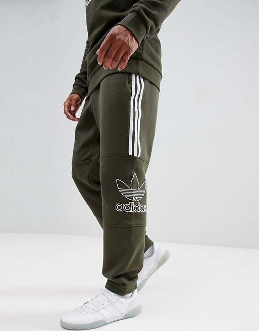 adidas Originals Outline Jersey Joggers In Green DH5792 | ASOS