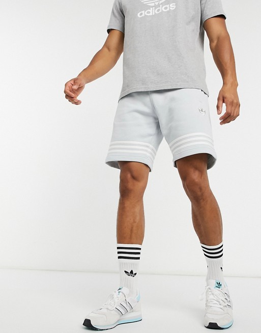 adidas Originals outline stripe shorts in grey