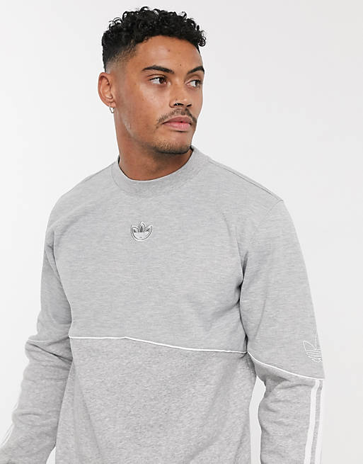 beheerder fragment Fietstaxi adidas Originals – Outline – Sweatshirt mit Logo in der Mitte in Grau | ASOS