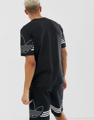 adidas Originals - Outline - T-shirt avec logo trèfle - Noir 