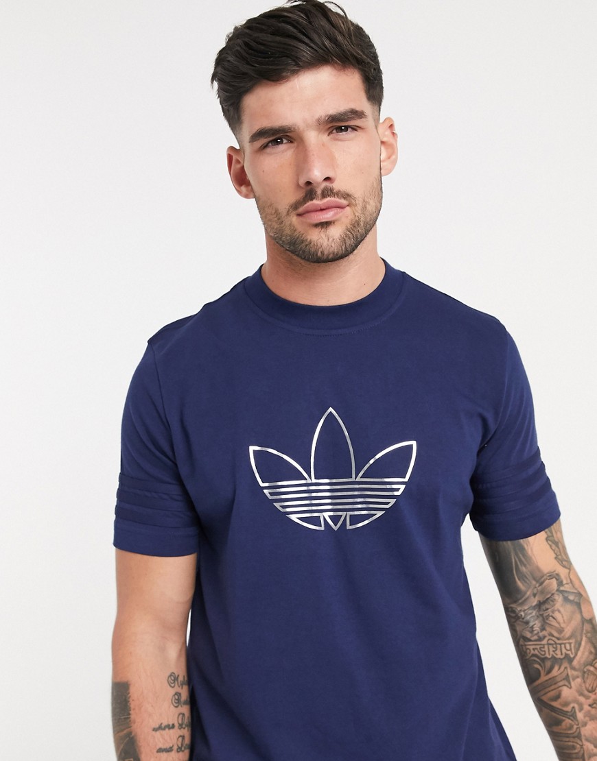 Adidas Originals Outline t-shirt in night indigo-Blue