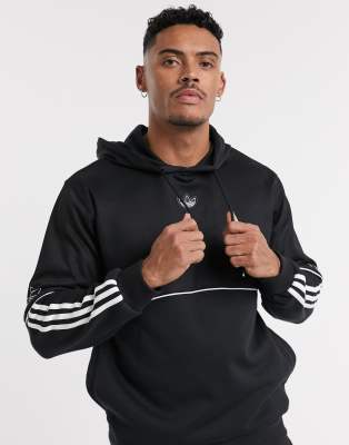 adidas originals outline trefoil hoodie in black