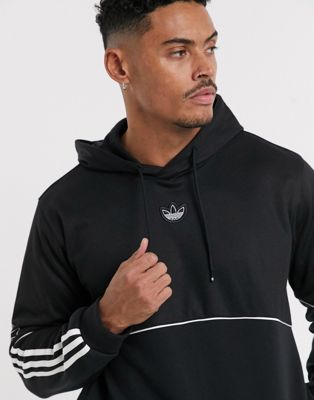 adidas originals outline trefoil hoodie in black