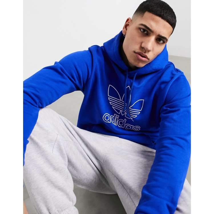 adidas outline | Originals in blue ASOS hoodie trefoil