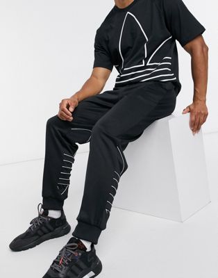 adidas trefoil joggers black
