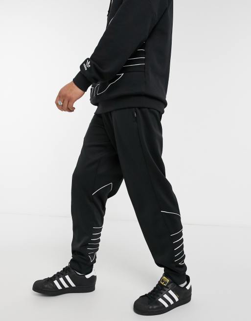 adidas Originals outline trefoil joggers in black ASOS