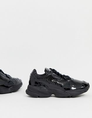 all black adidas falcon shoes