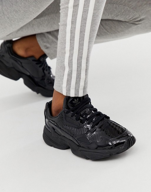 Adidas Originals Outloud Falcon Trainers In All Black