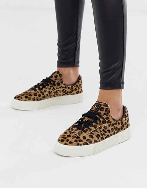 adidas Originals Outloud Samba Rose trainers in leopard print
