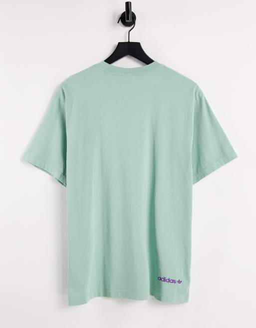 adidas Originals overdye graphic boyfriend fit t-shirt in acid