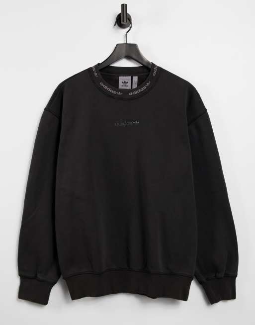 Adidas originals overdye premium rib sweat with embroidered logo in black