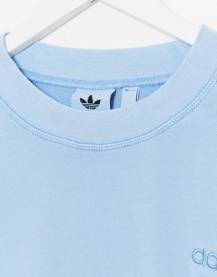 adidas originals overdyed premium sweatshirt with chest logo in blue