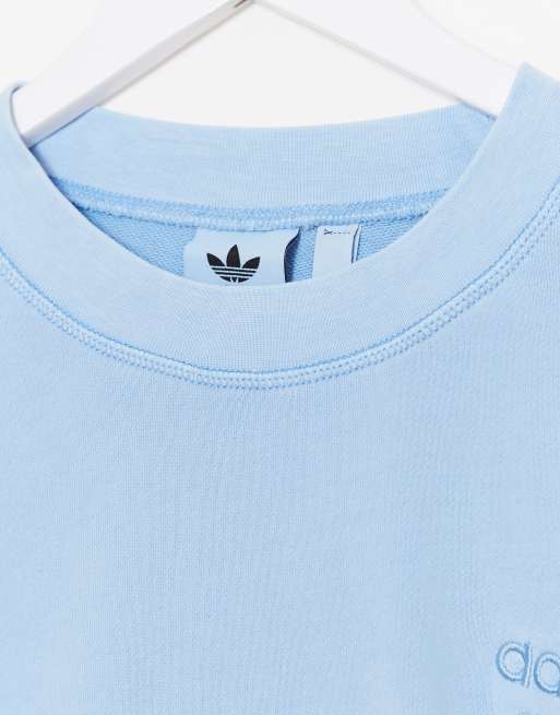 Baby blue adidas store crew neck