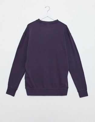 adidas originals overdyed premium sweatshirt with chest logo in purple