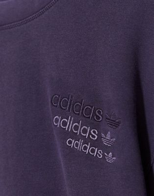 adidas originals overdyed premium sweatshirt with chest logo in purple