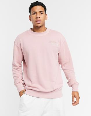 Adidas originals overdyed premium sweatshirt with best sale chest logo in pink