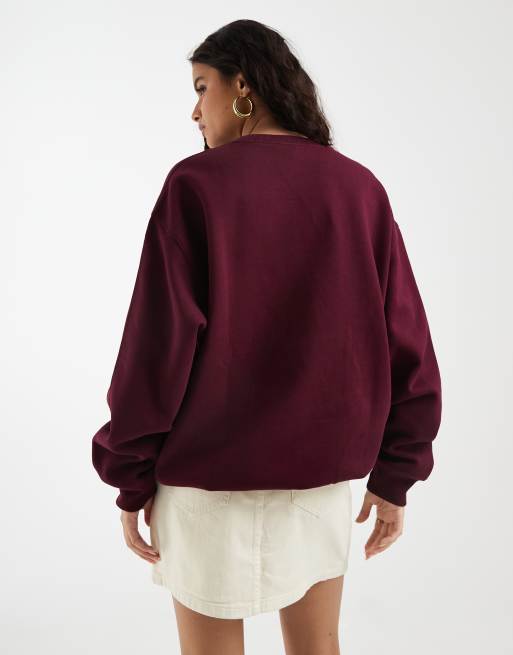 adidas Originals Oversize-Sweatshirt in Burgunderrot, 4 von 4