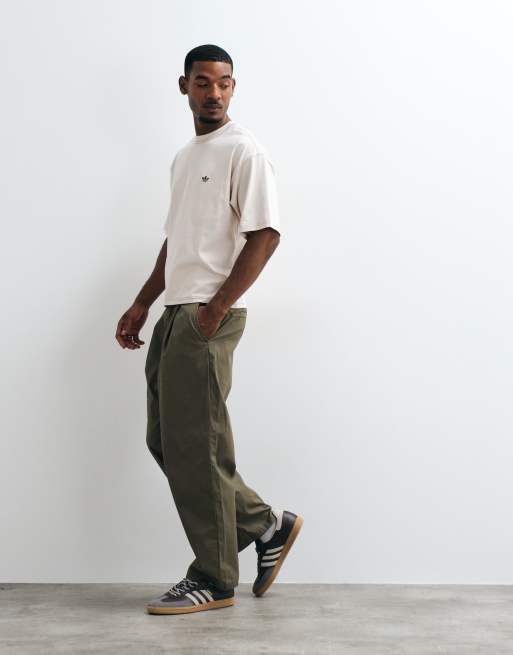 adidas Originals oversized contrast stitch tee in off white, 3 of 5