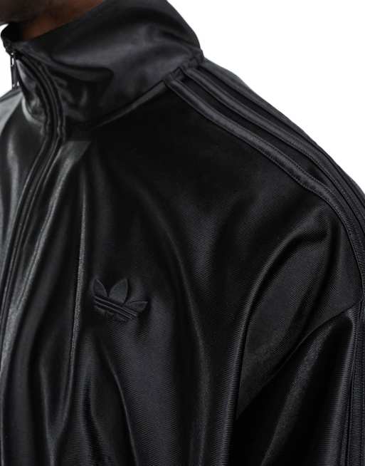 adidas Originals oversized Firebird track top in black