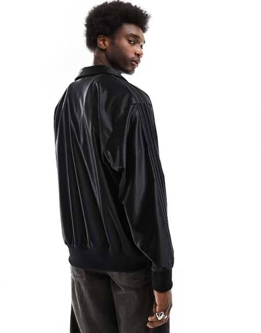 adidas Originals oversized Firebird track top in black | ASOS adidas Originals oversized Firebird track top in black | ASOS