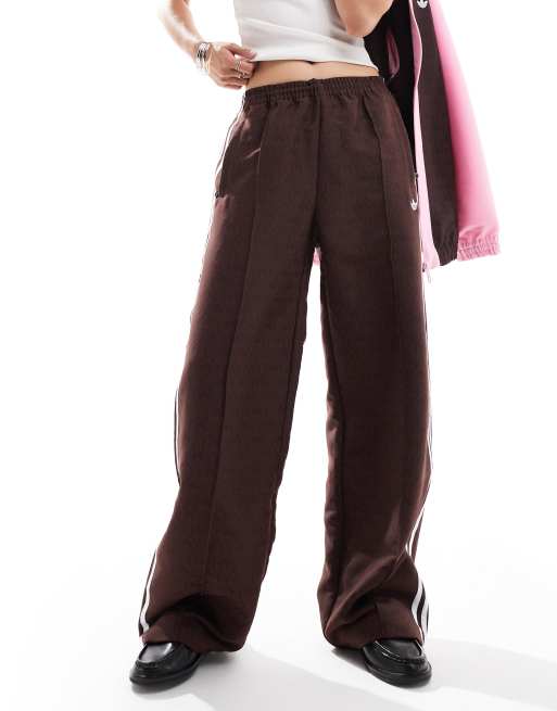 パンツ adidas brown wide track pants Brown adidas Originals Oversized Firebird Track Pants - JD