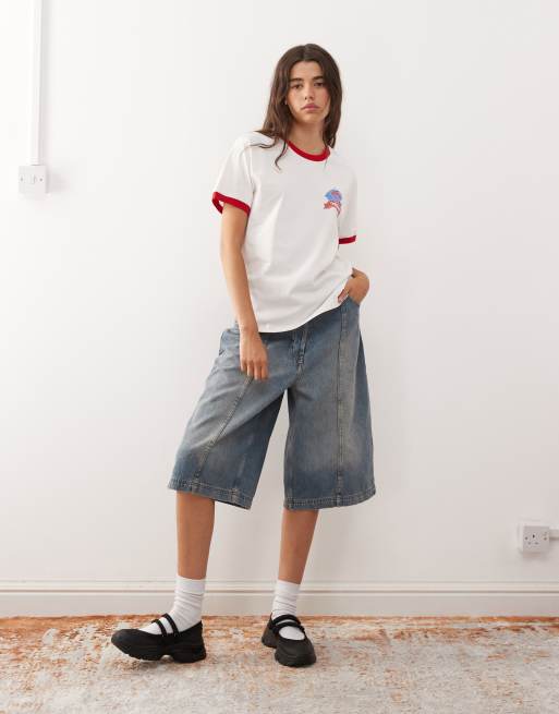 Tシャツ・カットソー adidas graphic tee white red IX9633 adidas Graphic T-Shirt - White | adidas UK