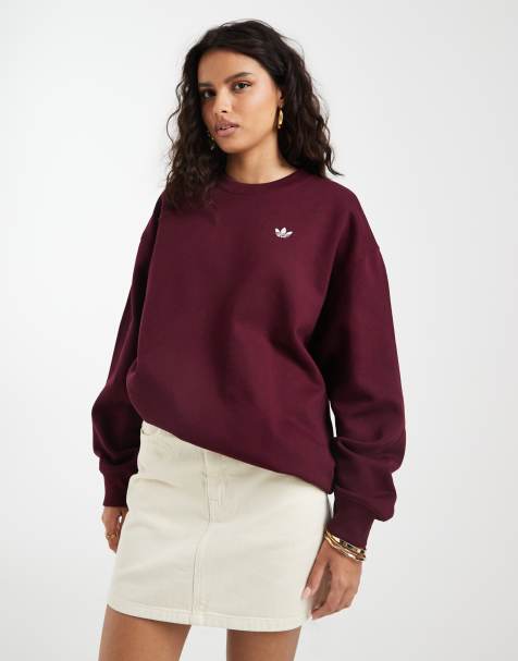adidas Originals oversized sweatshirt i maroon - view 1
