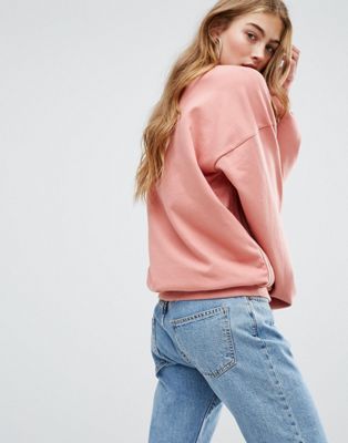adidas originals oversized sweatshirt in dusty pink