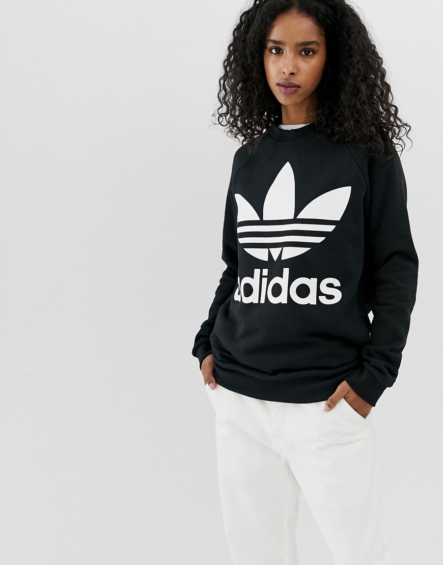 Adidas Originals - Oversized sweatshirt met trefoil-logo-Zwart