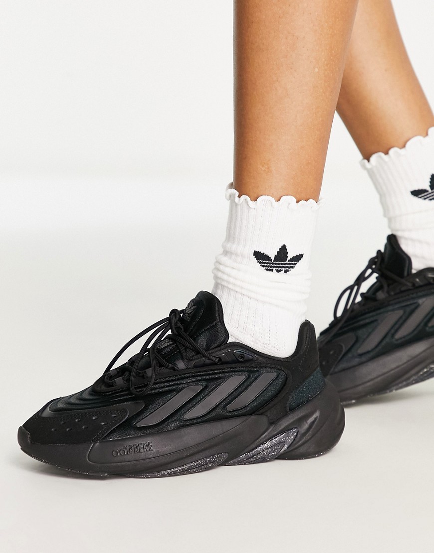 Adidas Originals Ozelia sneakers in black and iridesent