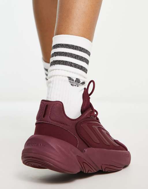 Adidas slip on on sale burgundy