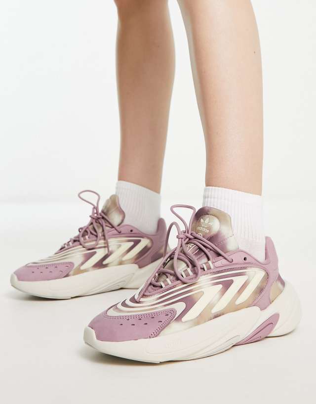 adidas Originals Ozelia sneakers in pink and off-white