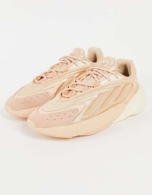 adidas originals ozelia trainers in beige and oatmeal