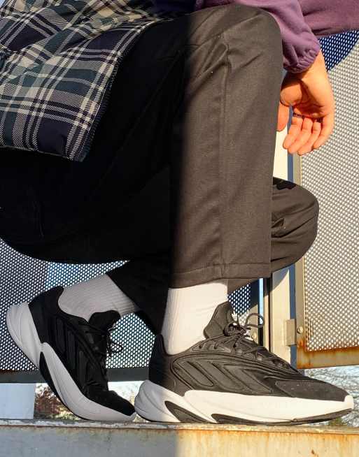 adidas Originals Ozelia trainers in black and white ASOS