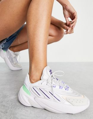 adidas Originals Ozelia trainers in white with purple details