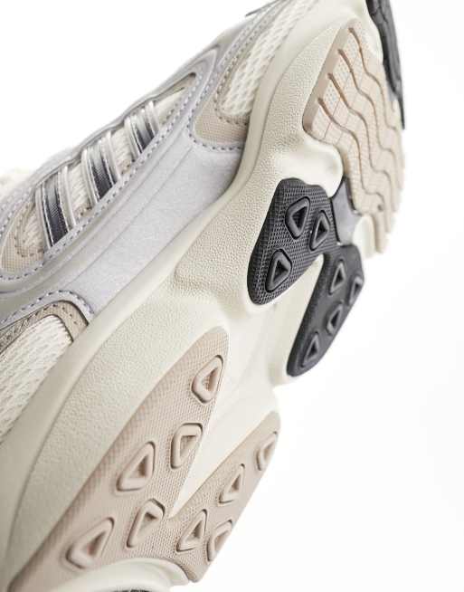 adidas Originals Ozmillen sneakers in white silver and beige