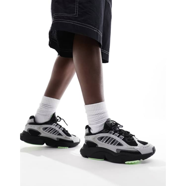 adidas Originals Ozmillen trainers in black silver and lime ASOS