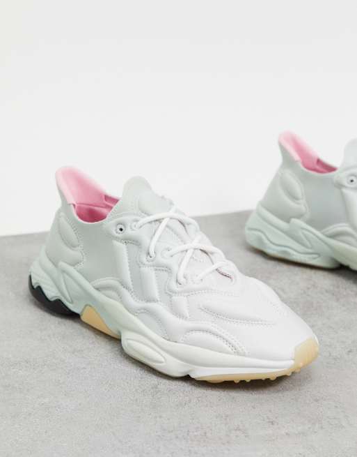 adidas Originals Ozweego 3 D Sneakers in wit zilver en roze