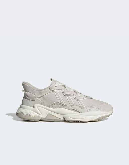 adidas Originals - Ozweego - Baskets à détails citron vert - Blanc cassé