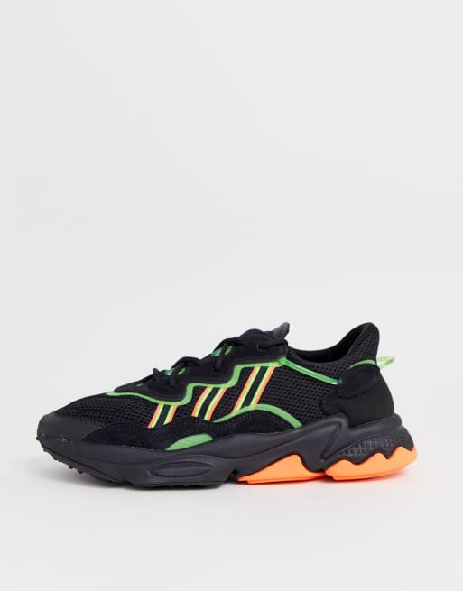 adidas Originals Ozweego Baskets rayures fluo Noir