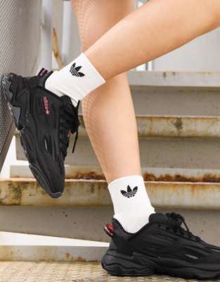 adidas Originals Ozweego Celox trainers in black with pink details | ASOS