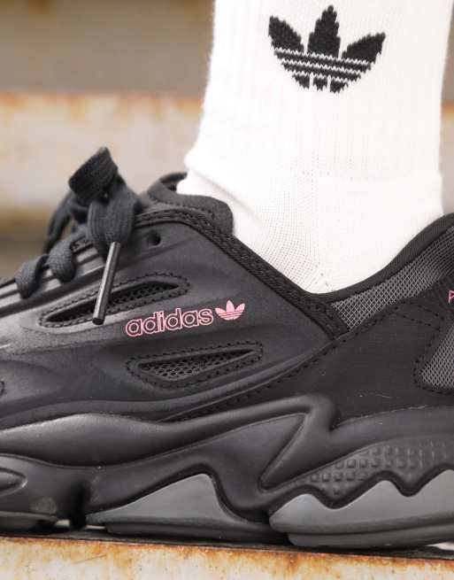 adidas Originals Ozweego Celox trainers in black with pink details ASOS