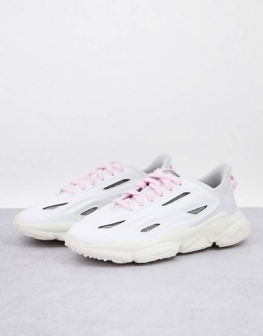 adidas Originals Ozweego Celox trainers in white with pink detail